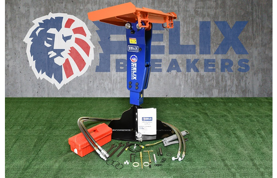 Felix Hydraulic Breakers For 2000 to 7000 lbs Skid Steers with 36” Wide Back Plate, Part Felix FX-45