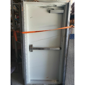 (3) PRE-HUNG EXIT DOORS W/ PANIC DEVICE 3070 WHITE 8" SUBFRAME 36" X 86"