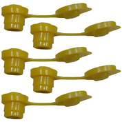 Set of Five (X5) Heavy Duty Fuel Can Vent Caps for All Plastic Fuel Cans Yellow